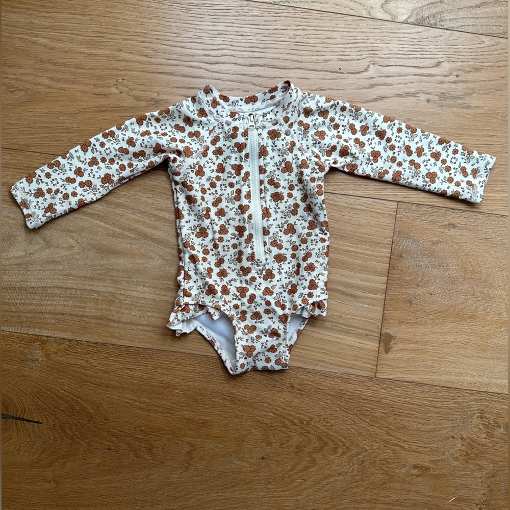 Rylee + Cru floral swimsuit 6-12 months